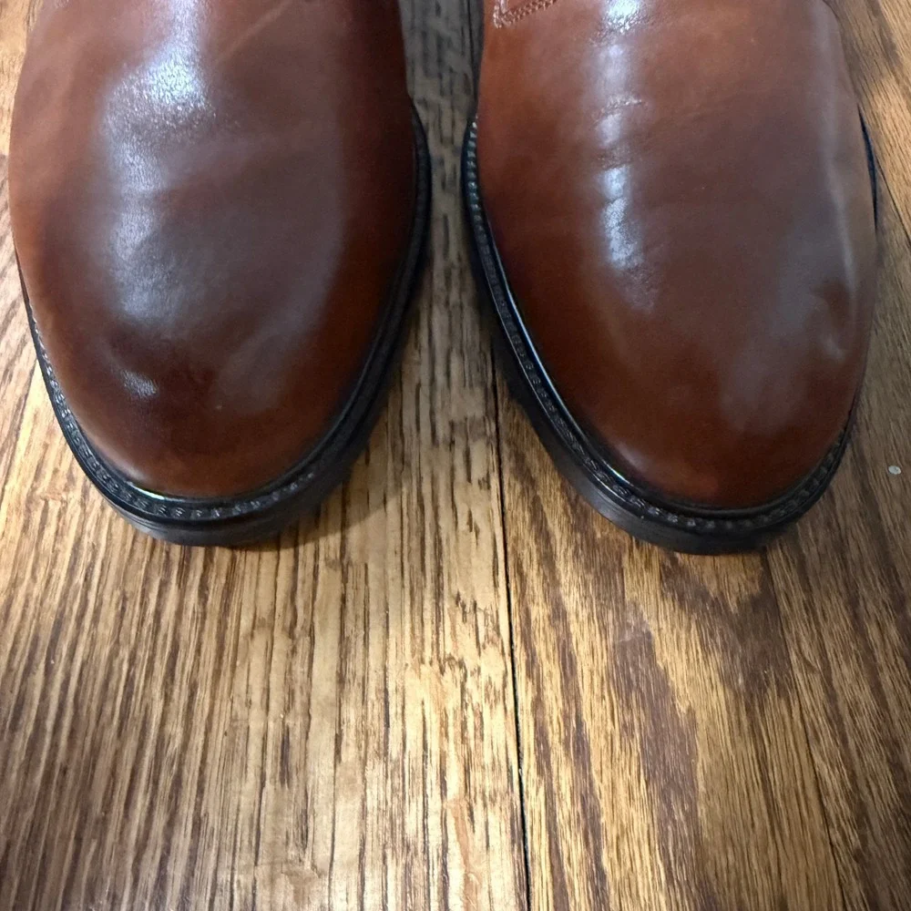 Urban Trends Mens Cognac Brown Leather Lace Up Dress Shoes Made in Italy Size 13